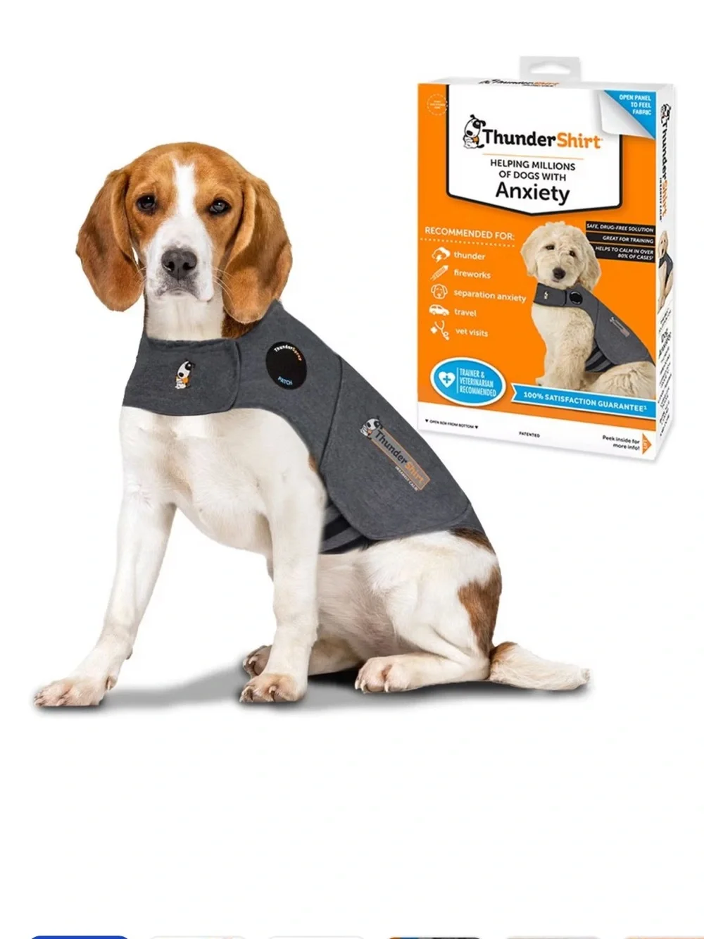 Thundershirt Stress Relief Jacket for Dogs Heather Charcoal Gray Size Small